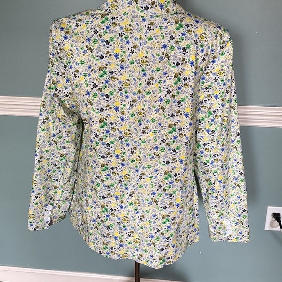 Talbots NWT cotton ditsy floral summer blazer size 14 business casual office - Picture 7 of 14